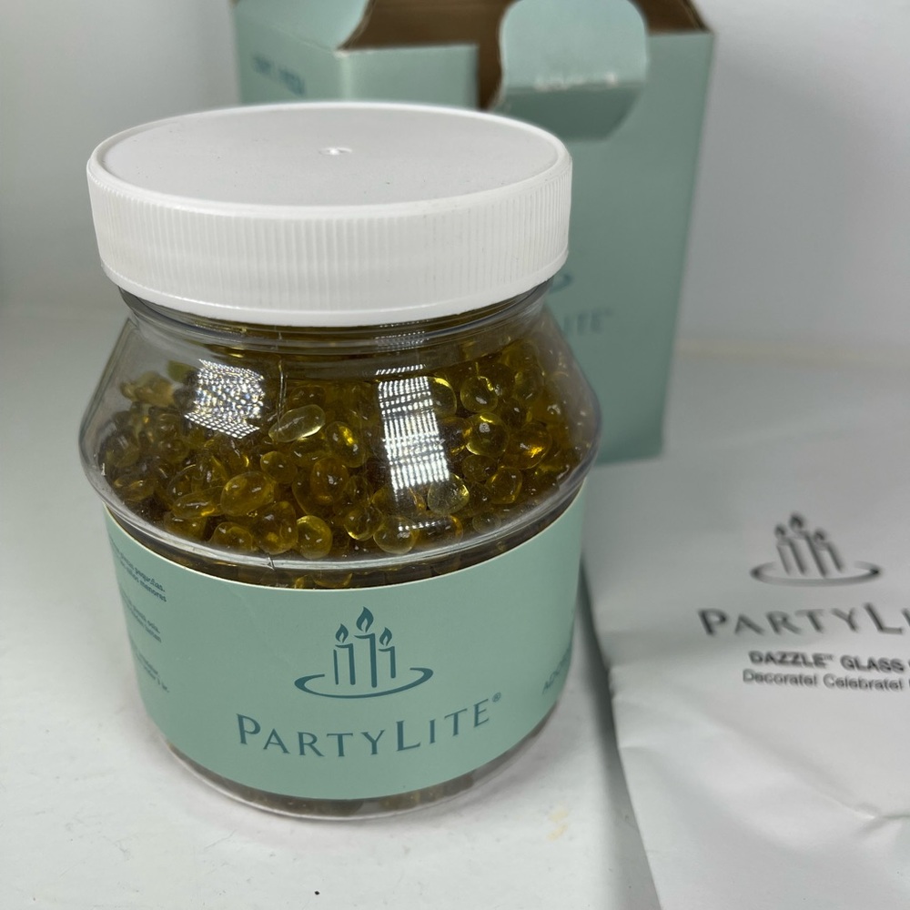 🆕Partylite P8724 Gold Dazzle Beads W/Scoop NOS VTG Y2K candle decor 17OZ jar‎